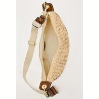Bolso Crucero de Tejido Ligero Correa Ajustable Desmontable, Cierre de Cremallera, Lining de Goma y Poliéster, Marrón/Negro Bolso de Mano Casual para Mujeres en Primavera-Verano - details 3