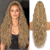Peluca con cola de caballo con Clip para permanente de maíz, Clip ombré en cola de caballo larga ondulada y rizada, extensión de cola de caballo con cordón, peluca de cola de caballo para fiesta - details 7