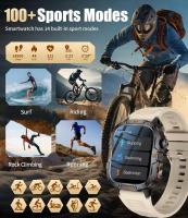 2025 Nuevo reloj inteligente militar para exteriores Pantalla AMOLED HD de 1,96 pulgadas, linterna LED, llamada Bluetooth, frecuencia cardíaca y presión arterial 100+ Modo deportivo Reloj inteligente resistente al agua - details 0