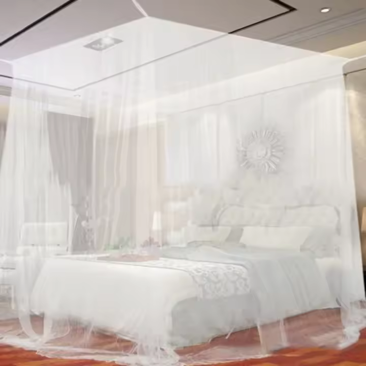 Cortina de red cuadrada para mosquitos, dosel de cama con bolsa de transporte para viajes, Camping, decoración del hogar al aire libre - 1