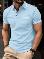 Camisa polo de verano 2025 con botones y bolsillo para hombre, deportiva. - details 1