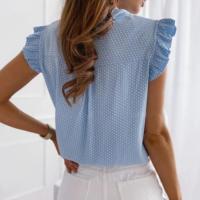 Top de verano para mujer elegante blusa sin mangas con volantes túnica sexy - details 13