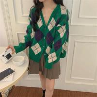 Cardigan de Punto Retro para Mujer 2024 Ajuste Suelto, Manga Larga, Gancho, Elegante - details 2