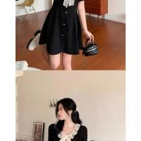 Vestido Vintage de Talla Grande con Cuello Redondo y Lazo Vestido Adelgazante de Estilo Veraniego para Ocultar la Forma del Cuerpo con Diseño Elegante - details 15