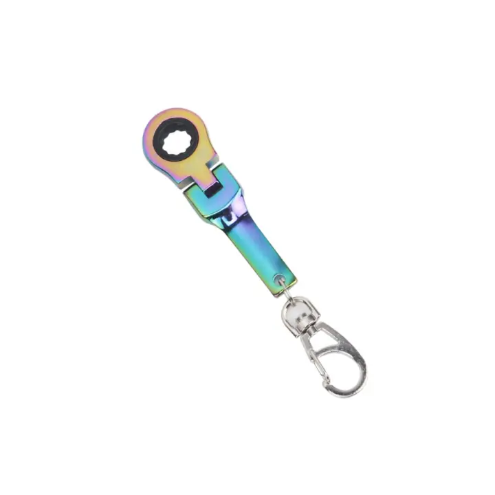 Llave de trinquete de apariencia compacta, Material metálico, diseño plegable, llave de trinquete de liberación rápida, giratoria de 180 grados - 1