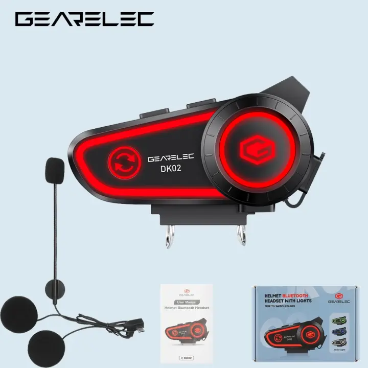Auriculares Intercomunicadores Bluetooth 5.2 para Casco de Motocicleta Gearelec DK02 - 1