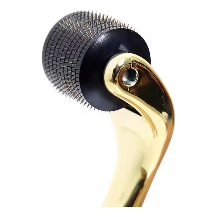 Dermaroller-Rodillo Dorado Deluxe, Rodillo de Oro, Agujas, 0,75mm - 1