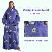 Manta de franela de invierno para adultos y niños, sudadera con capucha de manga larga, jersey de lana, manta usable, regalo - details 1