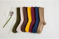 Calcetines de Algodón Sueltos para Mujeres Retro Color Sólido para Otoño-Invierno - details 4