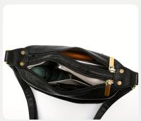 Bolso Cruzado de Cuero Genuino Minimalista Mango Ajustable, Gran Capacidad, Cierre de Cremallera, Elegante Accesorio para Uso Diario y Profesional - details 2