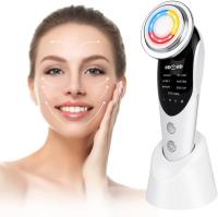 Masajeador facial, máquina de estiramiento de la piel con 7 modos, instrumento de belleza facial de electroporación de mesoterapia EMS, masajeador de elevación facial de fotones LED portátil para cuidado facial de limpieza profunda antiarrugas - details 0