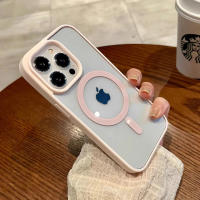 Fundas de lujo transparentes para iPhone 15 14 13 12 Pro Max Plus con carga inalámbrica magnética a prueba de golpes - details 1