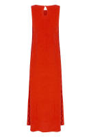 2025 Primavera/Novedad de verano moda Casual sin mangas cuello redondo Color sólido empalme encaje Split vestido de longitud media para mujeres - details 11