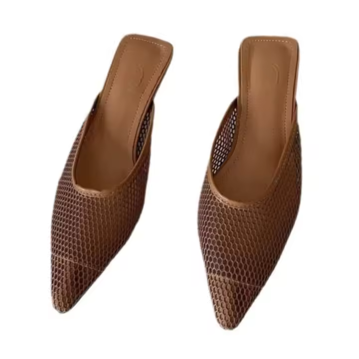 Zapatillas de primavera ligeras para mujer, sandalias, zapatos de moda con listones puntiagudos y plantillas de PU brathabl para exteriores informales - 1