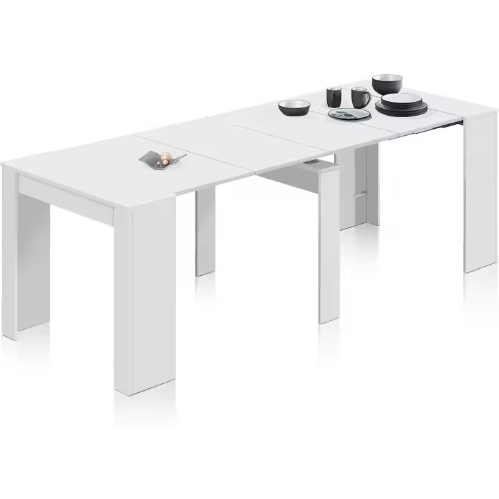 Diseño Extensible de Mesa de Comedor Acabado en Roble Canadiense Longitud de 50-235 cm, Ancho de 90 cm, Altura de 78 cm - 1