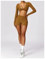Conjunto de Yoga de 2 Piezas Traje Deportivo para Mujer Pantalones de Yoga con Manga Larga - details 20