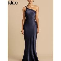 Vestido Largo de Seda para Mujer Elegante, Sin Mangas, Espalda Descubierta, Hombros Descubiertos - details 37