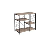 Piso de Metal Estante de Cocina Estante de Almacenamiento de Organizador Multifuncional para Libros Plantas con 5 Estantes Metal + MDF 60x27,5x160CM SSTR0023 - details 10
