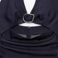 Vestido largo de verano con diseño hueco PB&ZA2025, cuello en V, sin mangas, cintura alta, ajustado, cuello halter, espalda descubierta, ropa nueva para mujer. - details 11