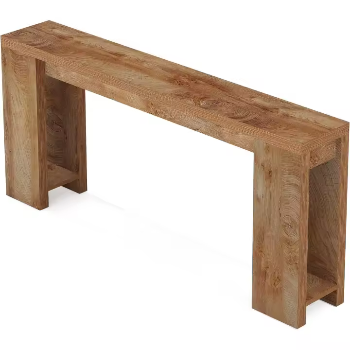Mesa de Consola de Madera Rústica 160 x 29,5 x 85 cm Ideal para Entrada, Pasillo, Sala - 1