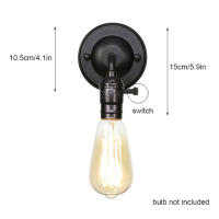 Interruptor de cadena de extracción de luces led de pared, lámpara de pared de dormitorio de hierro Vintage, estilo Retro, Loft cromado, mesita de noche, escalera, Wandlamp - details 0