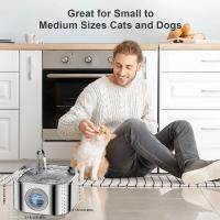 Fuente de agua automática para mascotas, dispensador de agua de acero inoxidable para perros, con ventana nivelada, 3,2 L - details 6