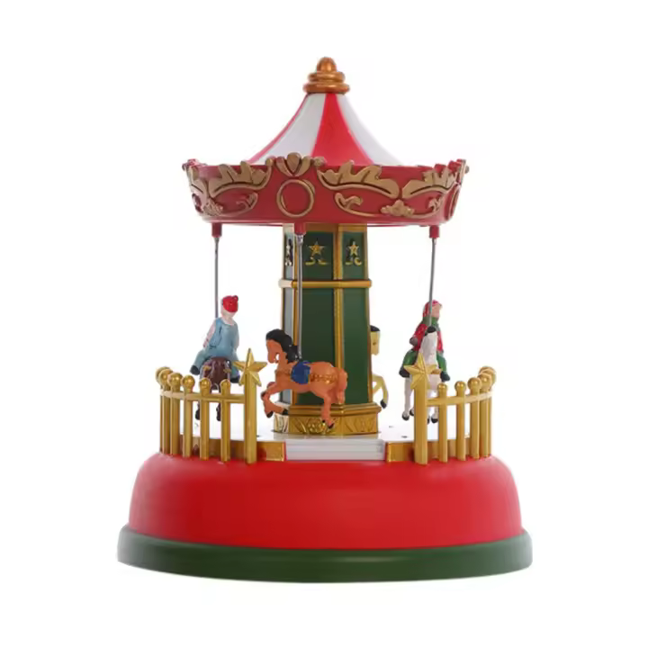 Mini caja de música de Navidad, carrusel luminoso, Noria animada, regalo de Navidad, decoración de escritorio romántica - 1