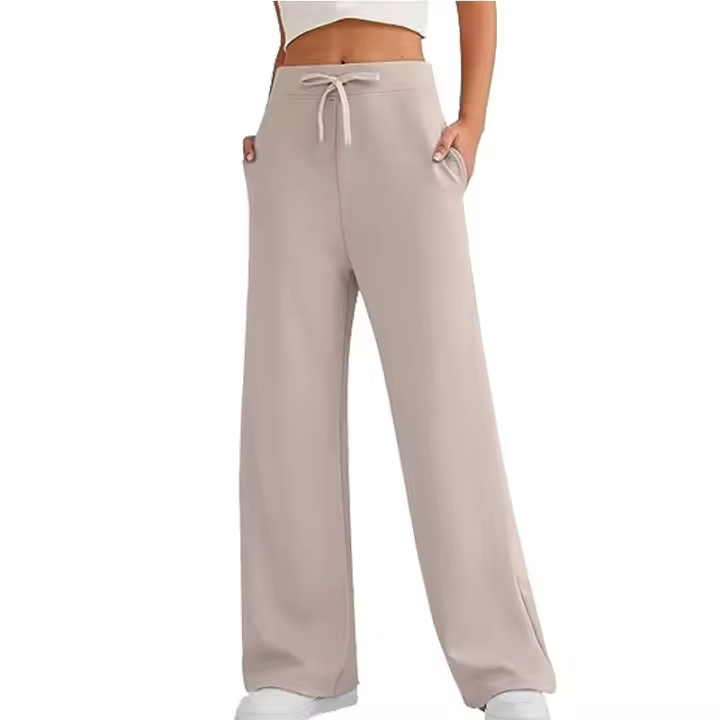 Pantalón deportivo de mujer de talle alto, ligero. Pierna ancha y recta, cómoda e informal, año, bolsillo en el hombro - 1