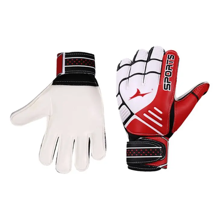 Guantes de portero de goma antideslizantes para niños, protección para los dedos, para entrenamiento de fútbol, talla 5-10, 1 par - 1