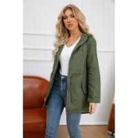 Parabrisas de algodón con capucha para mujer, chaqueta holgada de talla grande, ropa de color sólido, nuevo - details 3