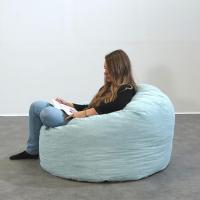 Terciopelo Acanalado - Suave y Confortable - Puff Pera con Relleno de Espuma Incluido, Óptimo Apoyo para la Espalda - Bean Bag, Sofa Puff Gigante (100 cm, Azul Marino) - details 35