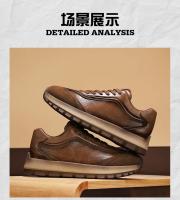 Zapatos de moda para hombre, zapatillas informales de cuero para todas las estaciones, zapatos para correr de moda de estilo coreano, calzado deportivo antideslizante resistente al desgaste para hombre - details 15