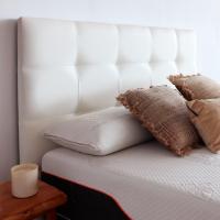Cabecero tapizado acolchado para dormitorio, modelo Tablet largo en tela antimanchas gris antracita y medidas 151 x 125 cm para camas de 135 o 150 cm. - details 22
