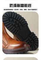 Botas de cuero de gama alta para hombre, botas Chelsea, suela suave transpirable de piel de vaca de primera capa - details 2