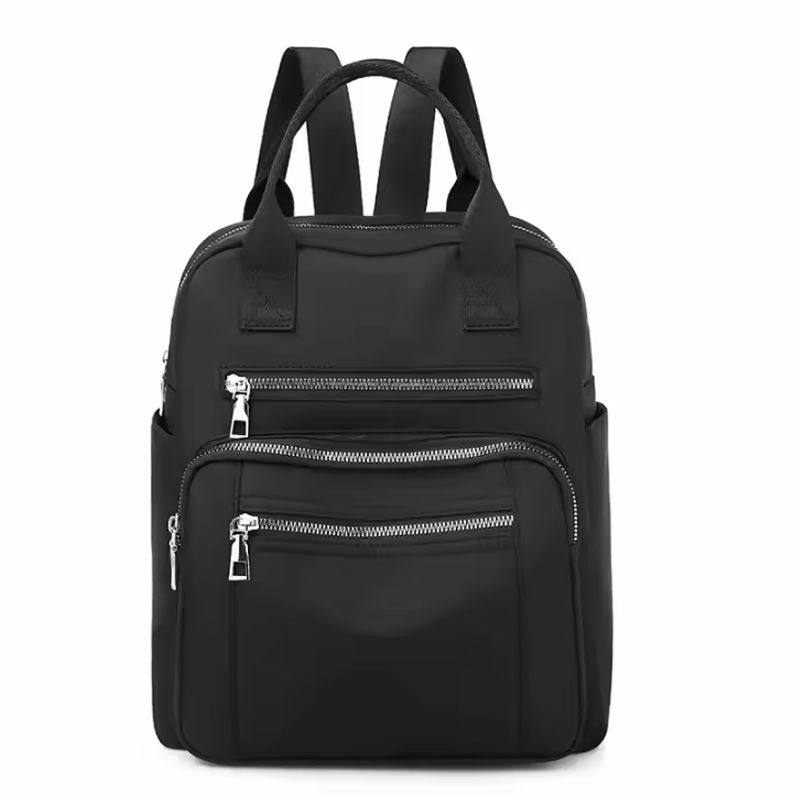 Mochila Oxford impermeable de gran capacidad para mujer, Bolsa Escolar de viaje para adolescentes, paquete negro Simple, nueva moda - 1