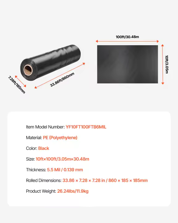SucceBuy Láminas de plástico resistentes, ideales como tela de plástico y lona de pintor. Cubierta de polietileno para barrera de vapor para espacio de crujía, multiusos - 1