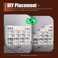 Organizador de Zapatos de Plástico Transparente Plegable Almacenamiento de Espacio Saving para el Hogar Caja de Almacenamiento de Muebles y Organización - details 9