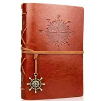Cuaderno Retro de Cuero Suave Agenda con Cubierta Libro de Bocetos de Papel Kraft Reemplazable - details 0