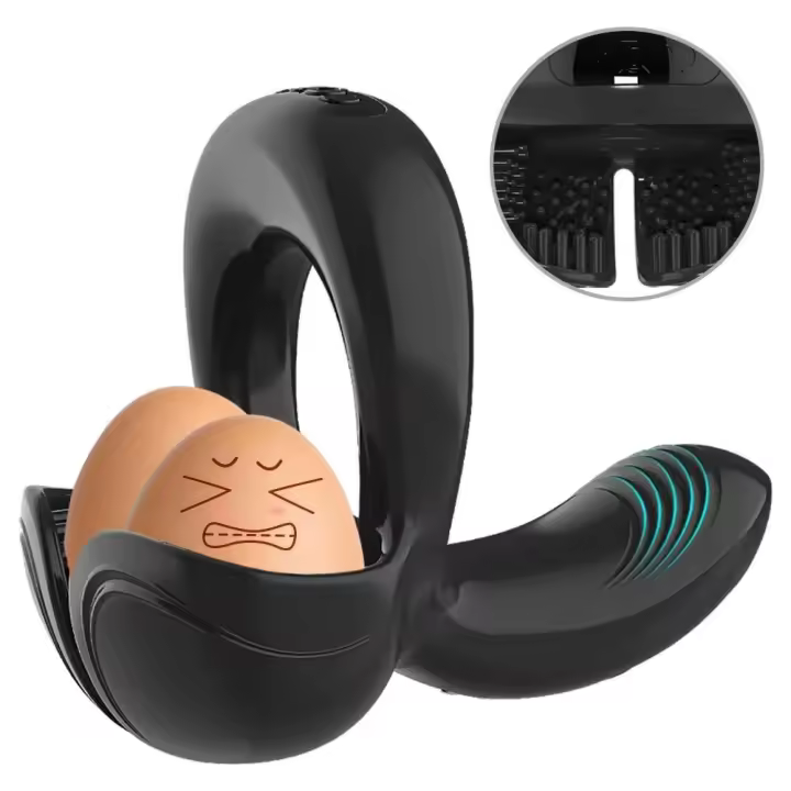 Embalaje privado SEX Retraso Eyaculación Anillo Testículos Perineo Vibrador Estimulador Juguete Para Parejas Juegos Sexo Anillos Anales Hombres Vibradores - 1