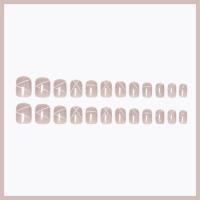 24PCS Uñas Postizas De Té Negro Húmedo Con Hielo Para Hombre Líneas Sencillas DIY Arte De Uñas Material De Resina - details 3