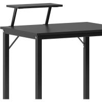 Mesa de ordenador de 100 cm, mesa de trabajo con estante, robusta y fácil de instalar, madera y metal, diseño moderno, estilo industrial - details 23