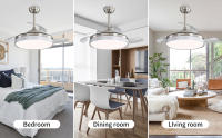 KPUY 42″ Ventilador de techo con luz de 3 colores, 3 aspas retráctiles invisibles, control remoto, 6 velocidades, motor reversible silencioso de corriente continua - details 4