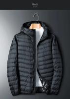 Chaqueta holgada de plumas de ganso blanco, chaqueta ligera con capucha, cuello alto para hombre, corte ajustado con capucha juvenil - details 41