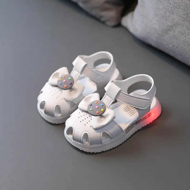 Sandalias de Iluminación para Bebés Pequeñas Princesas Zapatos de Niña Suaves para Primera Infancia 0-3 Años - 1