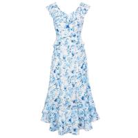 Elegante Vestido Maxi de Chiffon para Mujer GK Cuello en V sin Mangas, Estampado Transpirable, Clásico - details 0