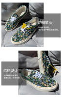 Zapatos florales verdes de calle principal para hombre, zapatos de lona para hombre, parte superior baja, pareja casual, zapatos de junta de verano, zapatos de monopatín de gran tamaño, zapatos de mujer - details 4