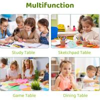 Infantil en Altura Ajustable, Muebles plástico Grupo Asientos y niñas a Partir 2 años, (Gris, Cuadrada) - details 5
