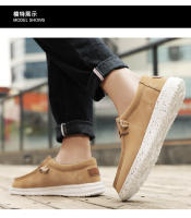 Los zapatos casuales de cuero para hombre son zapatos ligeros y de tela de un pedal para pies gordos y anchos. - details 6