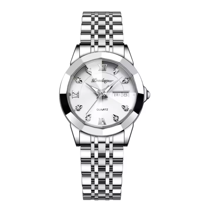 Nuevo reloj suizo para mujer, resistente al agua, luminoso, con calendario dual - 1