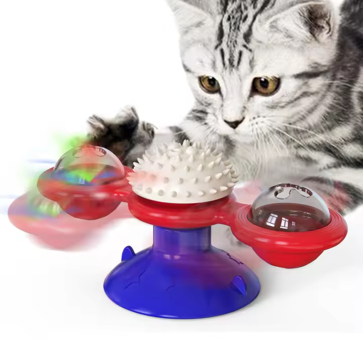 Juguete de Gato Giratorio Poste de Mascota Divertido para Arañar Suministros de Mascotas - 1